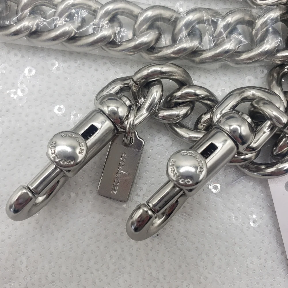 Coach Chunky Silvertone Shoulder Replacement Chain strap Purse decor Accent 23" - Picture 5 of 11